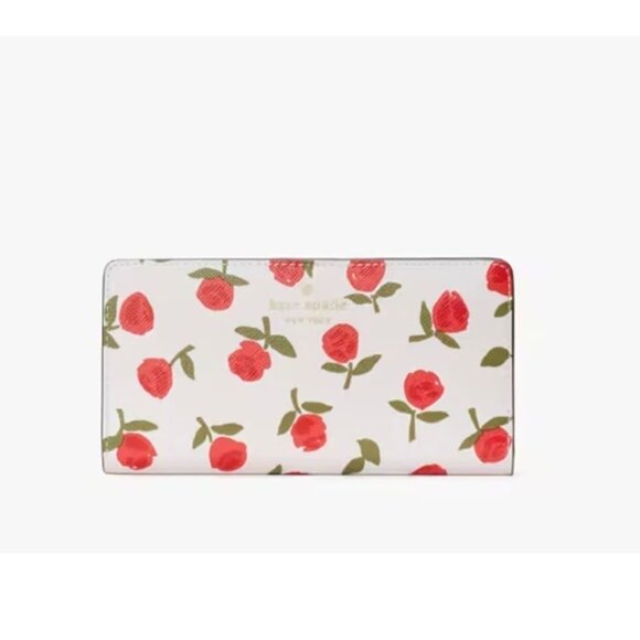 Kate Spade large bifold wallet rose print - Picture 1 of 3